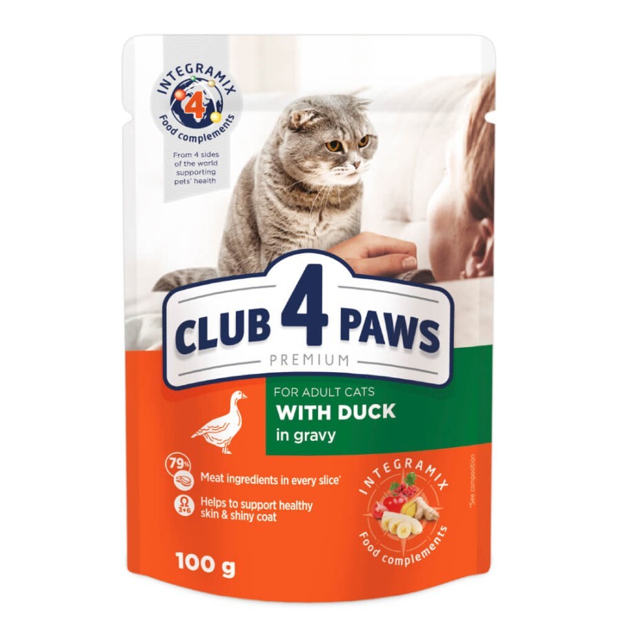 Влажный корм для кошек Club 4 Paws в соусе с уткой 100 г: цены и характеристики