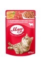 Влажный корм для кошек Мяу! в нежном соусе со вкусом телятины 100 г