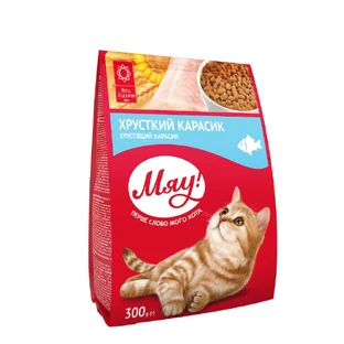 СУХИЙ КОРМ ДЛЯ КІШОК МЯУ! З КАРАСЕМ 300 Г