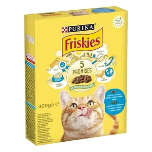 СУХОЙ КОРМ ДЛЯ КОШЕК PURINA FRISKIES СО ВКУСОМ ЛОСОСЯ И ОВОЩЕЙ 300 Г