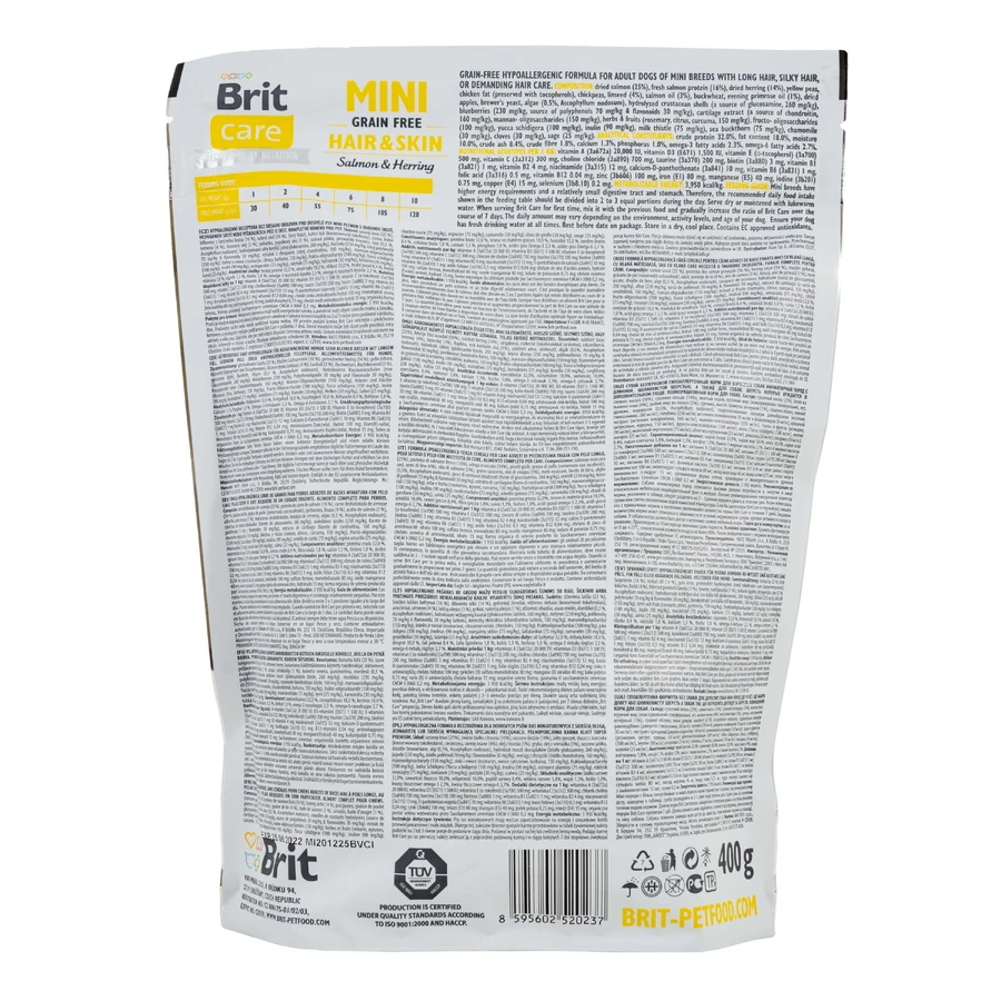 Сухой корм для собак Brit Care GF Mini Hair & Skin 400 г: цены и характеристики