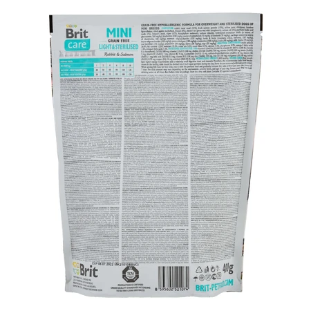 Сухий корм для собак Brit Care GF Mini Light & Sterilised 400 г : ціни та характеристики