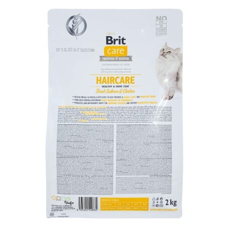 Сухой корм для кошек Brit Care Cat GF Haircare Healthy and Shiny Coat 2 кг