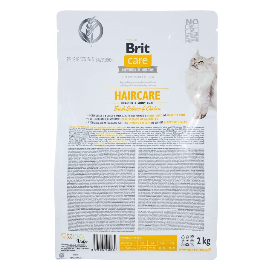 Сухой корм для кошек Brit Care Cat GF Haircare Healthy and Shiny Coat 2 кг: цены и характеристики