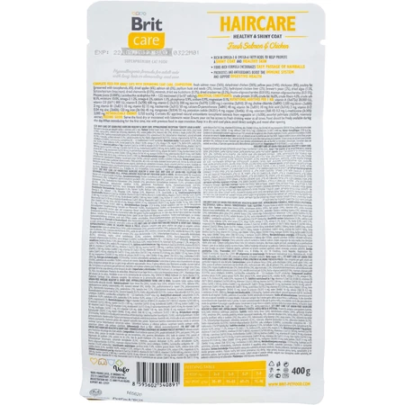 Сухой корм для кошек Brit Care Cat GF Haircare Healthy and Shiny Coat 400 г: цены и характеристики
