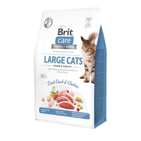 Сухой корм для кошек Brit Care Cat GF Large cats Power and Vitality 400 г 