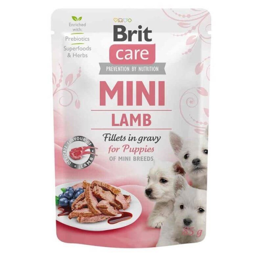 Вологий корм для собак Brit Care Mini pouch 85 г для цуценят (філе ягняти в соусі): ціни та характеристики