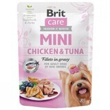Вологий корм для собак Brit Care Mini pouch 85 г (філе курки та тунця в соусі) 