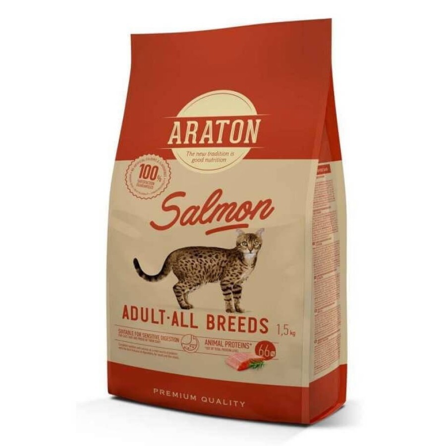 Сухой корм для кошек ARATON Salmon Adult All Breeds 1.5 кг : цены и характеристики