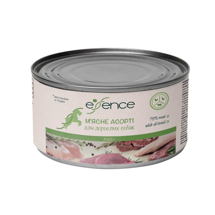 Консервы для собак Essence мясное ассорти 200 г: цены и характеристики