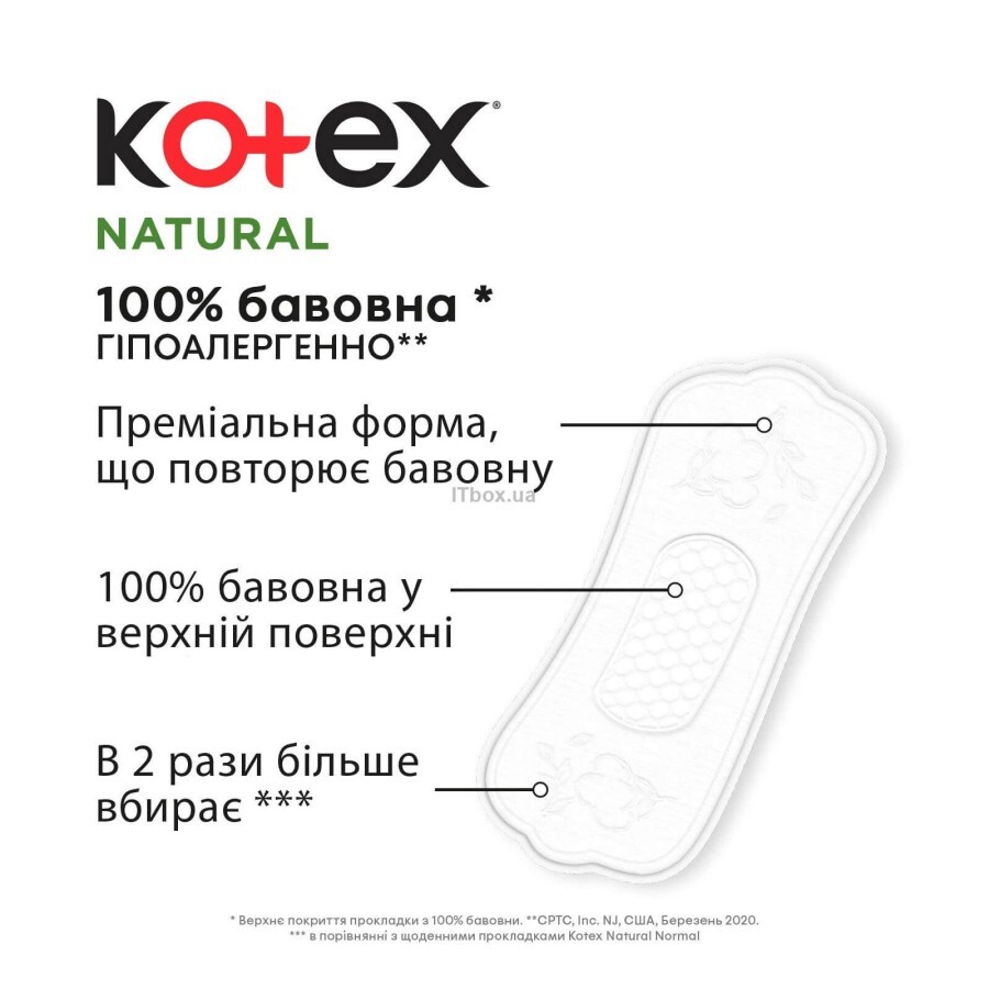 KOTEX прокладки щоденні Natural Normal плюс 18шт: ціни та характеристики