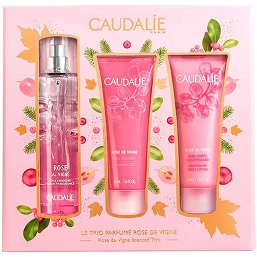 Набор Caudalie Rose de Vigne Энергетическая туалетная вода Rose des Vignes 50 мл + Гель для душа Rose de vigne 50 мл + Питательный крем для тела 50 мл: цены и характеристики