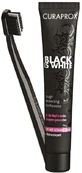 Зубная паста отбеливающая Curaprox Black is White с активированным углем и гидроксиаппатитами 90 мл + Ультра-мягкая зубная щетка