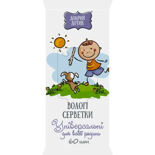 Серветки вологі Для усієї родини універсальні №60 ДОБРИЙ ДОТИК