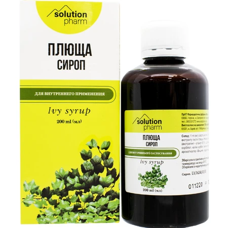 Плюща сироп фл. 200мл Solution Pharm: ціни та характеристики