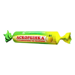 Аскорбинка таблетки с глюкозой и железом со вкусом яблока 12 упаковок по 10 таблеток (аскорбиновая кислота, витамин С)
