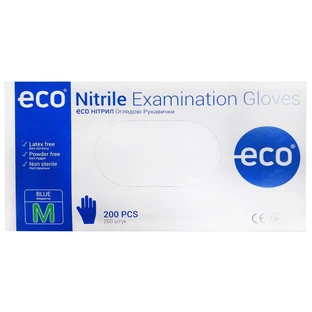 Перчатки нитриловые ECO Nitrile нестерильные, без пудры, М, синие