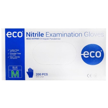 Перчатки нитриловые ECO Nitrile нестерильные, без пудры, М, синие