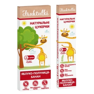 Натуральные конфеты Fruktulki яблочно-клубнично-банановые, 20 г