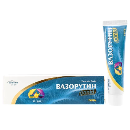 Вазорутин рапид гель для ежедневного ухода ног при усталости и тяжести в ногах 40 г Solution Pharm: цены и характеристики