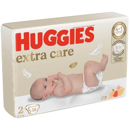 Підгузки Huggies Extra Care 2 (3-6 кг), 58 шт: ціни та характеристики