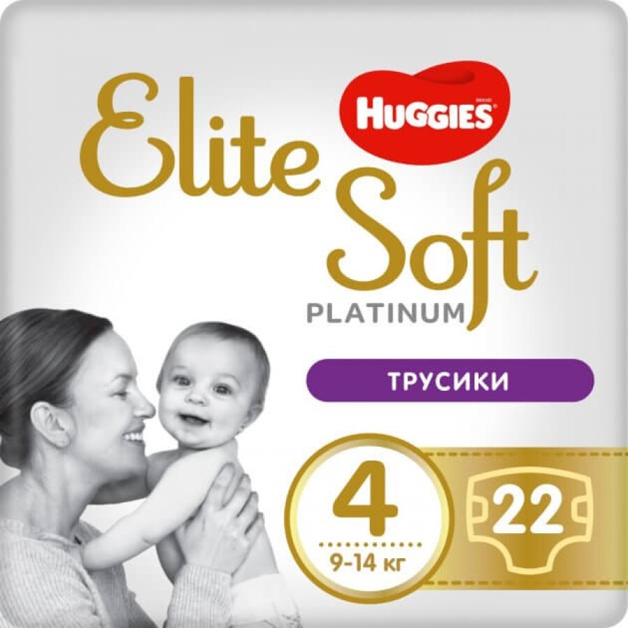 Трусики підгузники Huggies Elite Soft Platinum Mega 4 (9-14 кг), 22 шт: ціни та характеристики