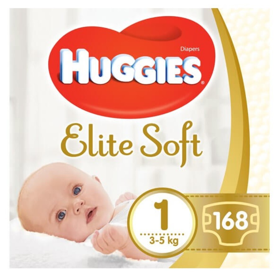Подгузники Huggies Elite Soft Box 1 (3-5 кг), 168 шт: цены и характеристики