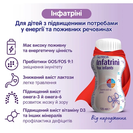 Энтеральное питание Инфатрини/Infatrini, пищевой продукт для специальных медицинских целей, 125 мл: цены и характеристики