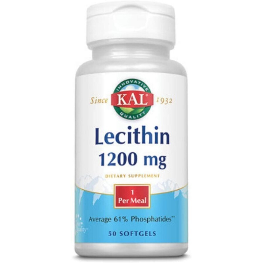 Лецитин, Lecithin, KAL, 1200 мг, 50 гелевых капсул: цены и характеристики