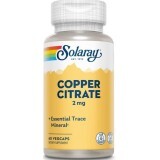 Мідь цитрат, Cooper Citrate, Solaray, 2 мг, 60 вегетаріанських капсул