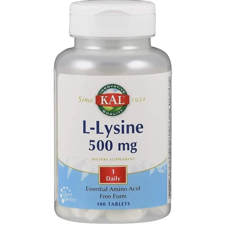 L-лізин, L-Lysine, KAL, 500 мг, 100 таблеток: цены и характеристики