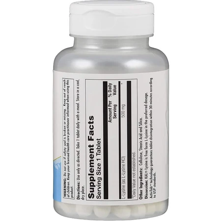 L-лізин, L-Lysine, KAL, 500 мг, 100 таблеток: цены и характеристики