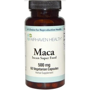 Мака, Maca, Fairhaven Health, 500 мг, 60 вегетаріанських капсул