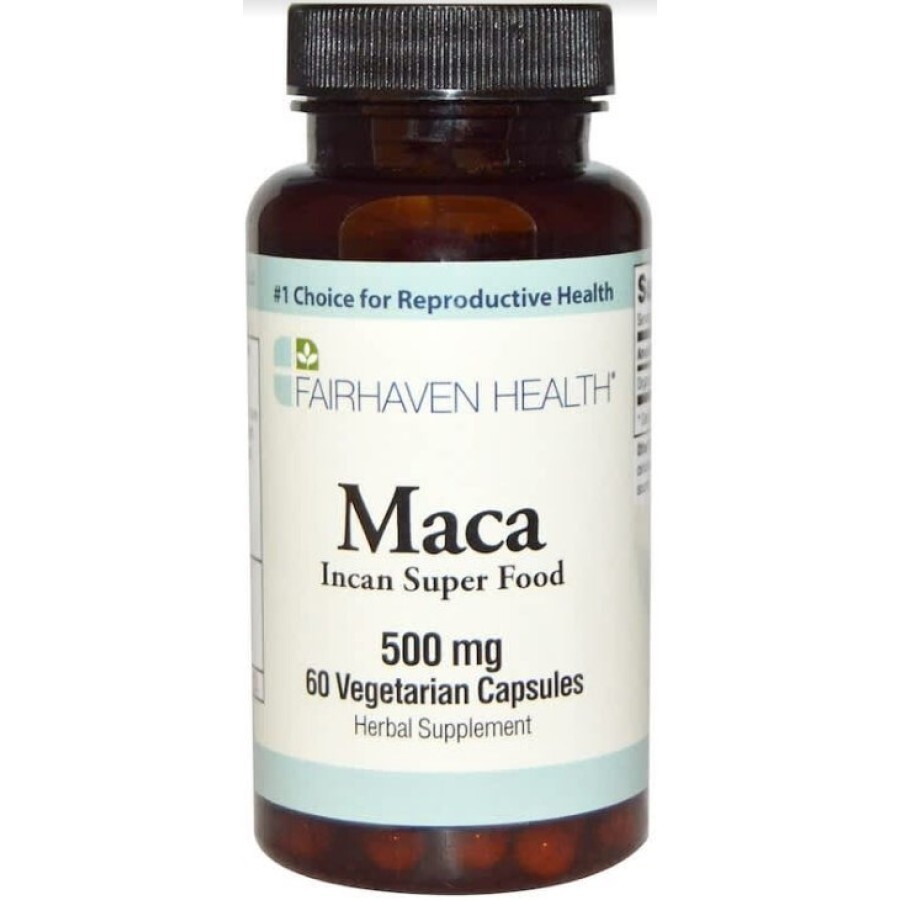 Мака, Maca, Fairhaven Health, 500 мг, 60 вегетарианских капсул  : цены и характеристики