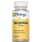 Селен, Selenium, Solaray, органічно пов'язаний, 50 мкг, 100 вегетаріанських капсул: ціни та характеристики
