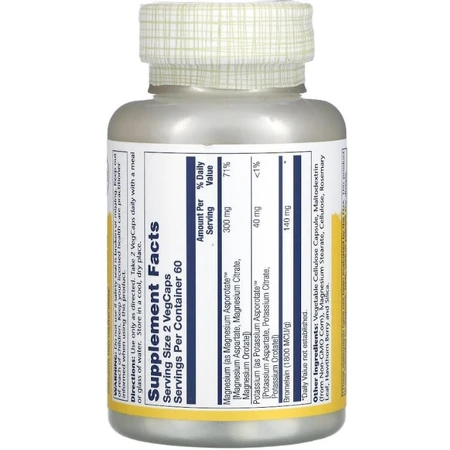 Магній та калій аспартат, Magnesium and Potassium, Solaray, 120 капсул: ціни та характеристики