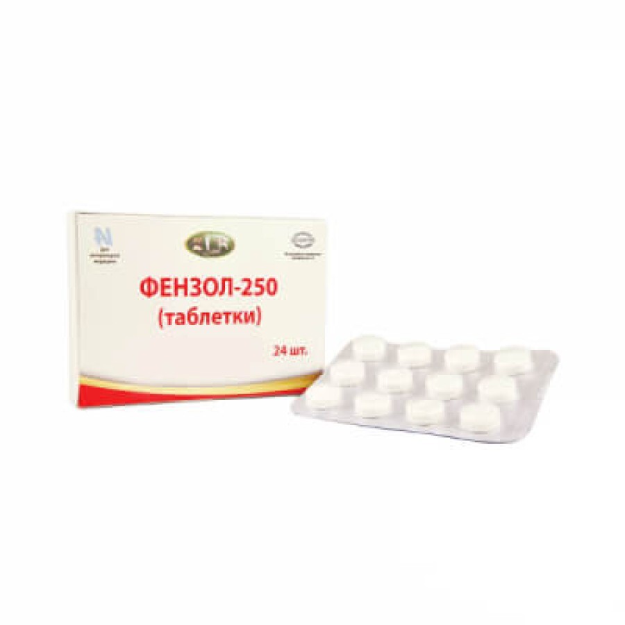 Фензол - 250 таблетки №24: ціни та характеристики