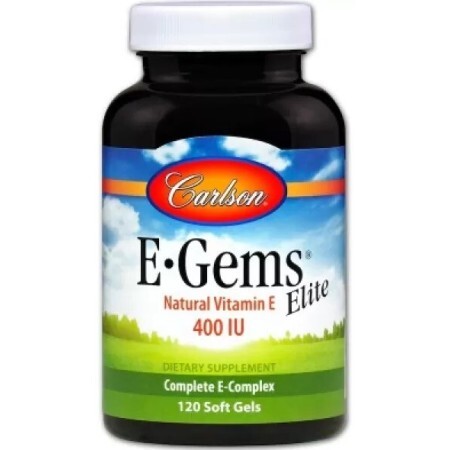 Витамин E, 400 МЕ (268 мг), E-Gems Elite, Carlson, 120 желатиновых капсул