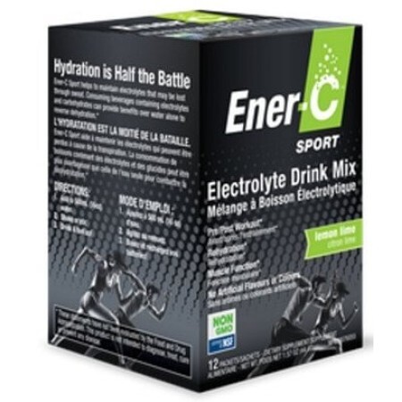 Електролітний напій, смак лимон лайм, Sport Electrolyte Drink Mix, Sport lemon lime, Ener-C, 12 пакетиків