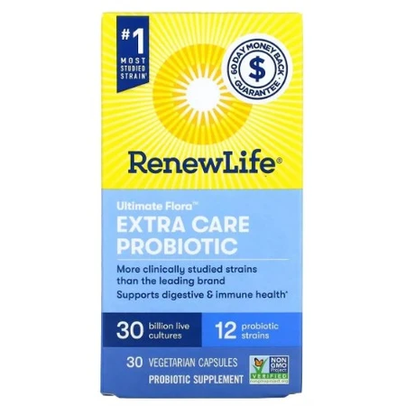 Пробиотик, 30 миллиардов КОЕ, Ultimate Flora Extra Care Probiotic, Renew Life, 30 вегетарианских капсул : цены и характеристики