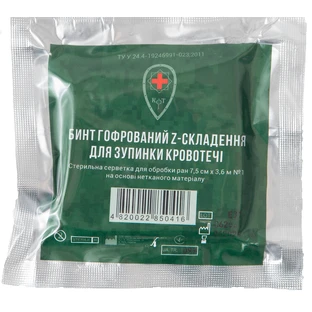  Бинт КФТ гофрированный для остановки кровотечения 