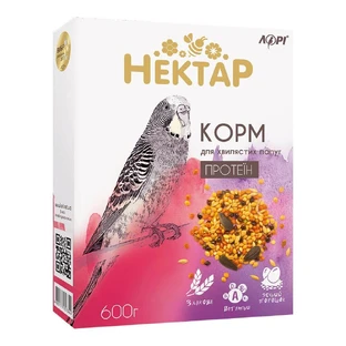 Корм Нектар «Протеин» для волнистых попугаев 600 г, ПЕ 03