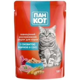 Корм Пан Кот с сочной ндейкой в соусе 100 г