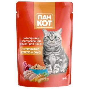 Корм Пан Кот с сочной курицей в соусе 100 г