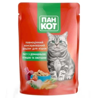 Корм Пан Кот рагу с домашней птицей и овощами 100 г