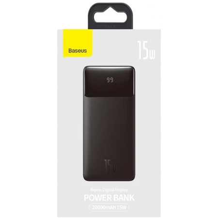 Портативный аккумулятор Bipow Digital Display 15W 20000mAh Black, Baseus, Китай: цены и характеристики