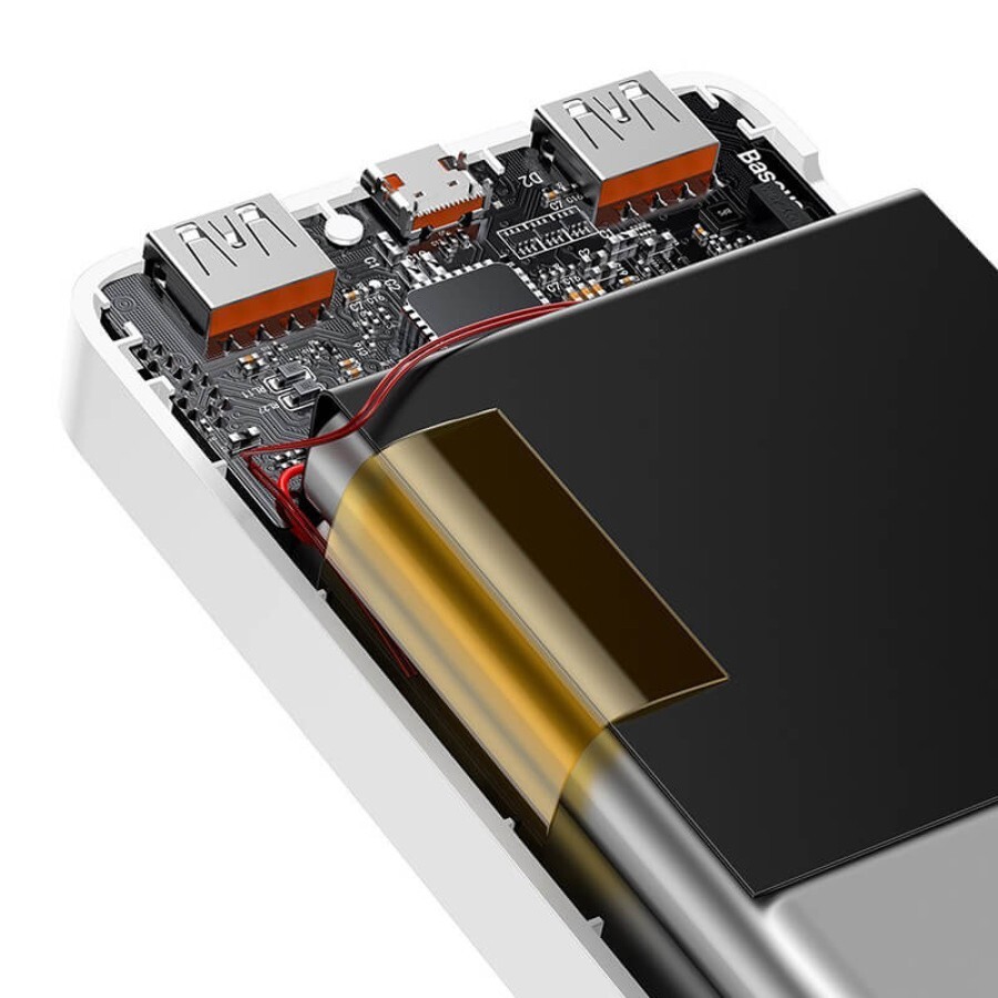 Универсальная мобильная батарея Bipow 10000mAh, PD/18W, QC/3.0, USB-C, 2*USB-A, white, Baseus, Китай: цены и характеристики