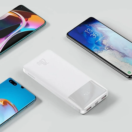 Универсальная мобильная батарея Bipow 10000mAh, PD/18W, QC/3.0, USB-C, 2*USB-A, white, Baseus, Китай: цены и характеристики