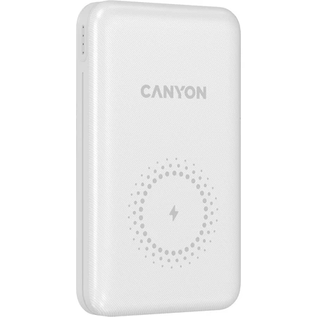 Внешний аккумулятор PB-1001 10000mAh, PD/18W, QC/3.0 +10W Magnet wireless charger, white, Canyon, США: цены и характеристики