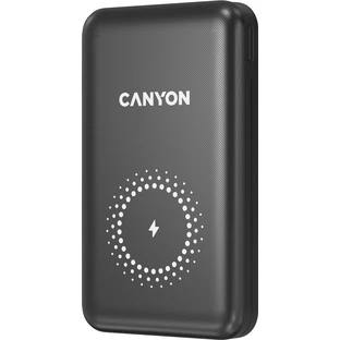Внешний аккумулятор PB-1001 10000mAh, PD/18W, QC/3.0 +10W Magnet wireless charger, black, Canyon, США